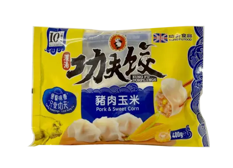 Dumpling Med Fläsk/Majs Fyllning Fryst 400g Kung Fu UK