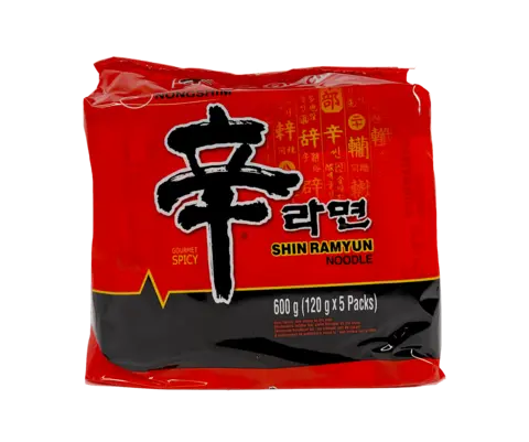 Snabbnudlar Stark Shin Ramyun 120gx5st/Förp Nongshim Korea