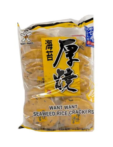 Senbei Rice Cracker Med Sjörgräss Smak 160g Want Want Kina
