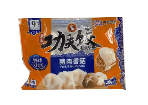 Dumpling Fläsk/Svamp Fryst 400g Kung Fu UK