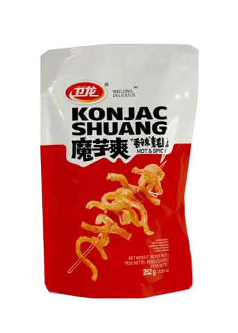 Konjac Snacks Hot/Spicy 252g MYS Wei Long Kina