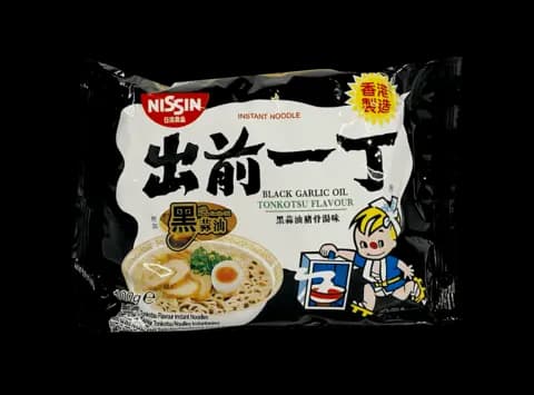 Snabbnudlar Ramen Med Svart Vitlök Olja Tonkotsu Smak 100g Nissin Hongkong