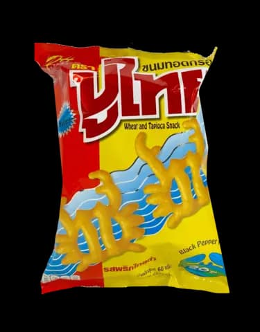 Krispig Snacks Med Svart Pepper Smak 55g Puthai Thailand