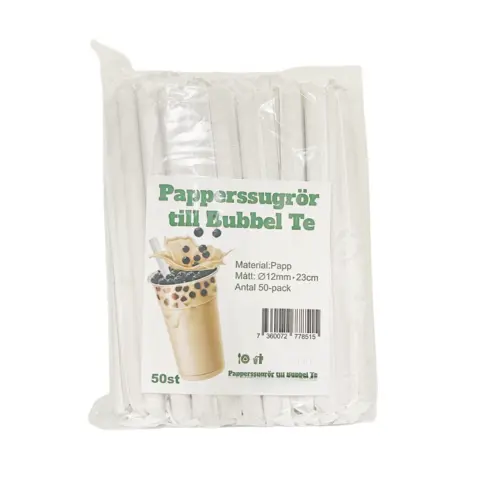 Bubbelte - Papperssugrör 50st/påse Kina