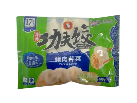 Dumpling Fläsk/Selleri Fryst 400g Kung Fu UK