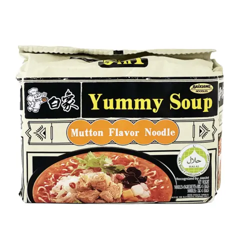 Snabbnudlar Lammbuljong Soppa Smak 102gx5st/Förp Bai Xiang Kina