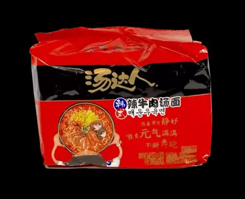 Snabb Nudel Med Stark Nötköttssoppa Smak 125gx5st/Förp Tang Da Ren Kina