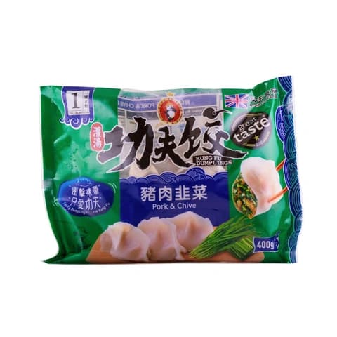 Dumpling Med Fläsk/Chivelök Fyllning Fryst 400g Kung Fu UK