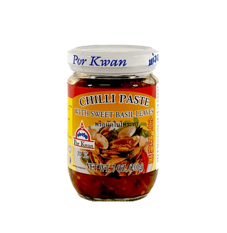 Chili Pasta Med Söt Basilika Smak 200g Por Kwan Thailand