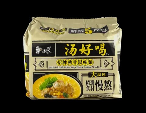 Snabbnudlar Med Fläsk Soppbuljong 113gx5st/Förp Bai Xiang Kina