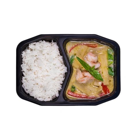 Räkor med grön curry och kokosmjölk Sverige