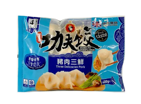 Dumpling Fläsk/Gräslök/Skogsöronsvamp Fryst 400g Kung Fu UK