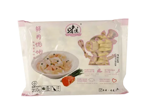 Wonton Med Fläskfärs Fyllning Fryst 200g Wei Mei Kina