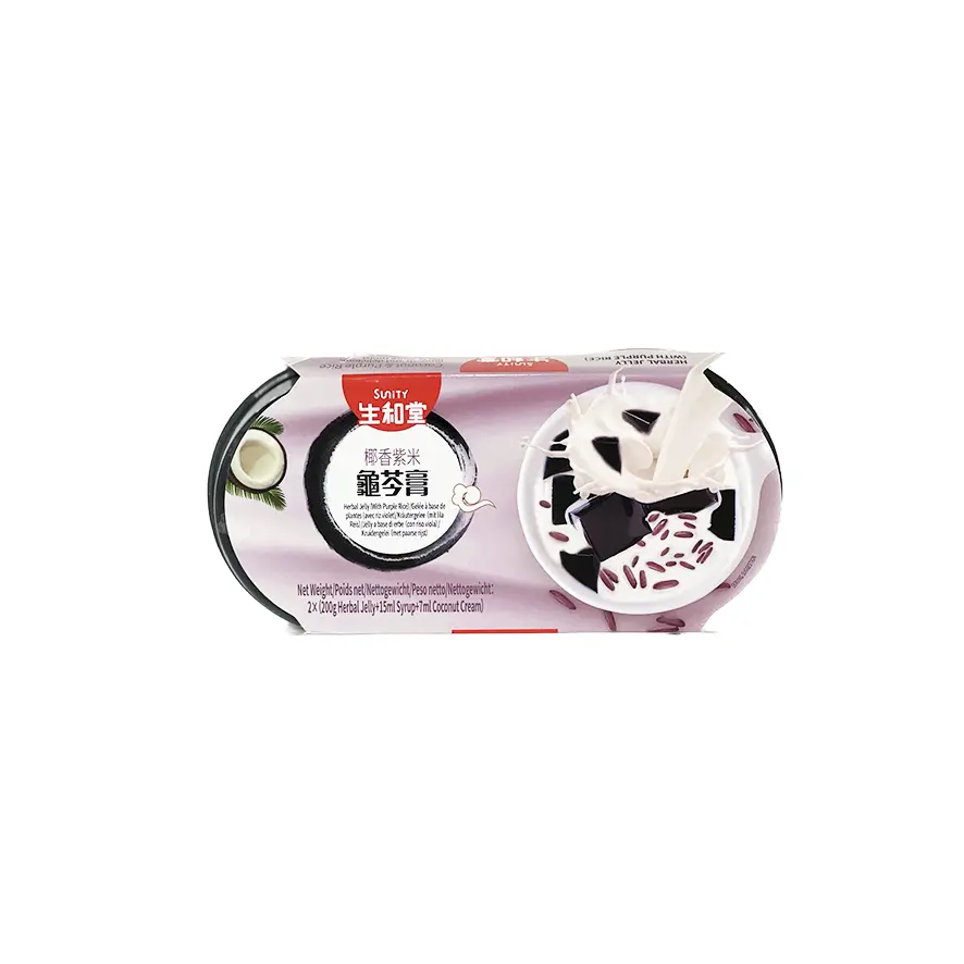 Ört Jelly Svart Ris Med Kokosnöt Kräm Smak 222gx2st/Förp Sheng He Tang Kina