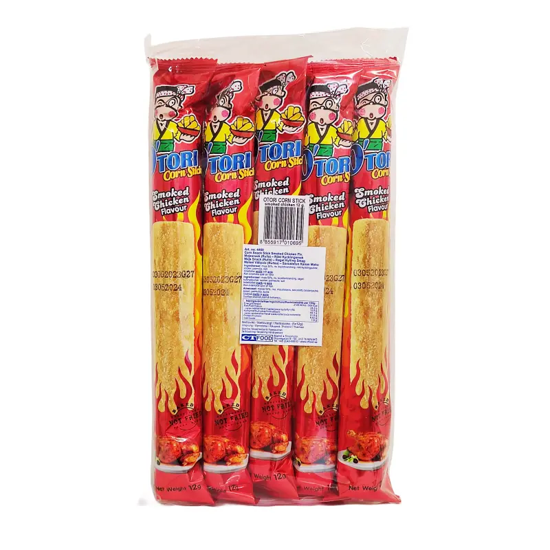 Majssnacks Stick Rökig Kyckling Smak 5x12g O'Tori Thailand