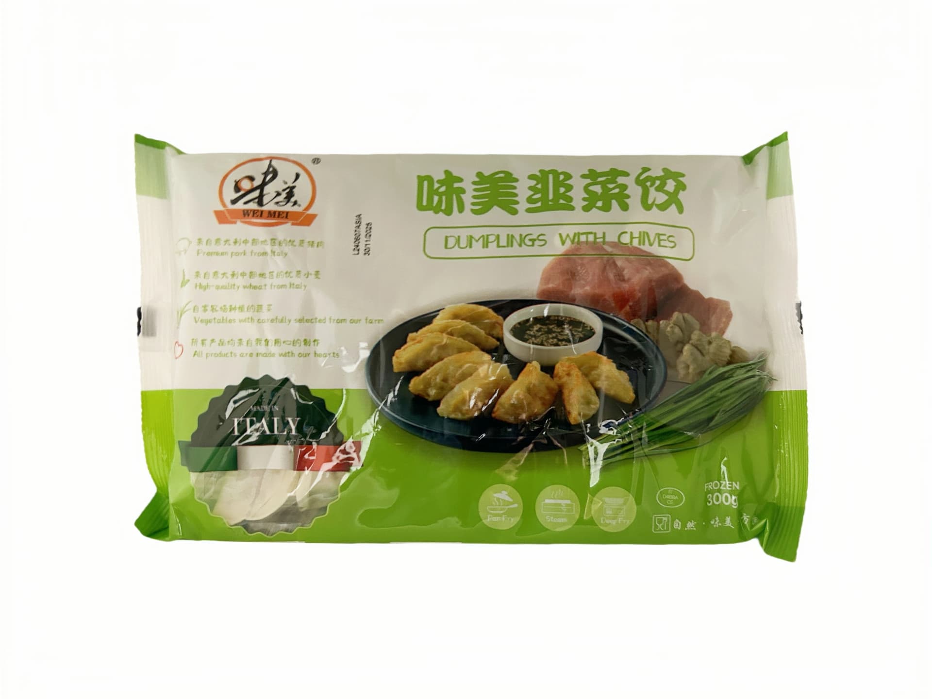 Dumpling Med Fläskfärs/Gräslök Fyllning Fryst 300g Wei Mei Kina