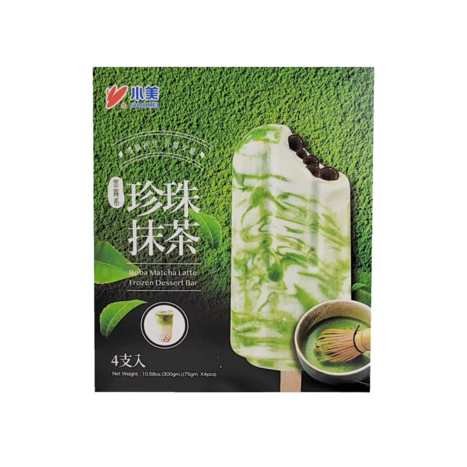 Glass Med Matcha Bubble Smak Fryst 4x75g/Förp Shao Mei Taiwan