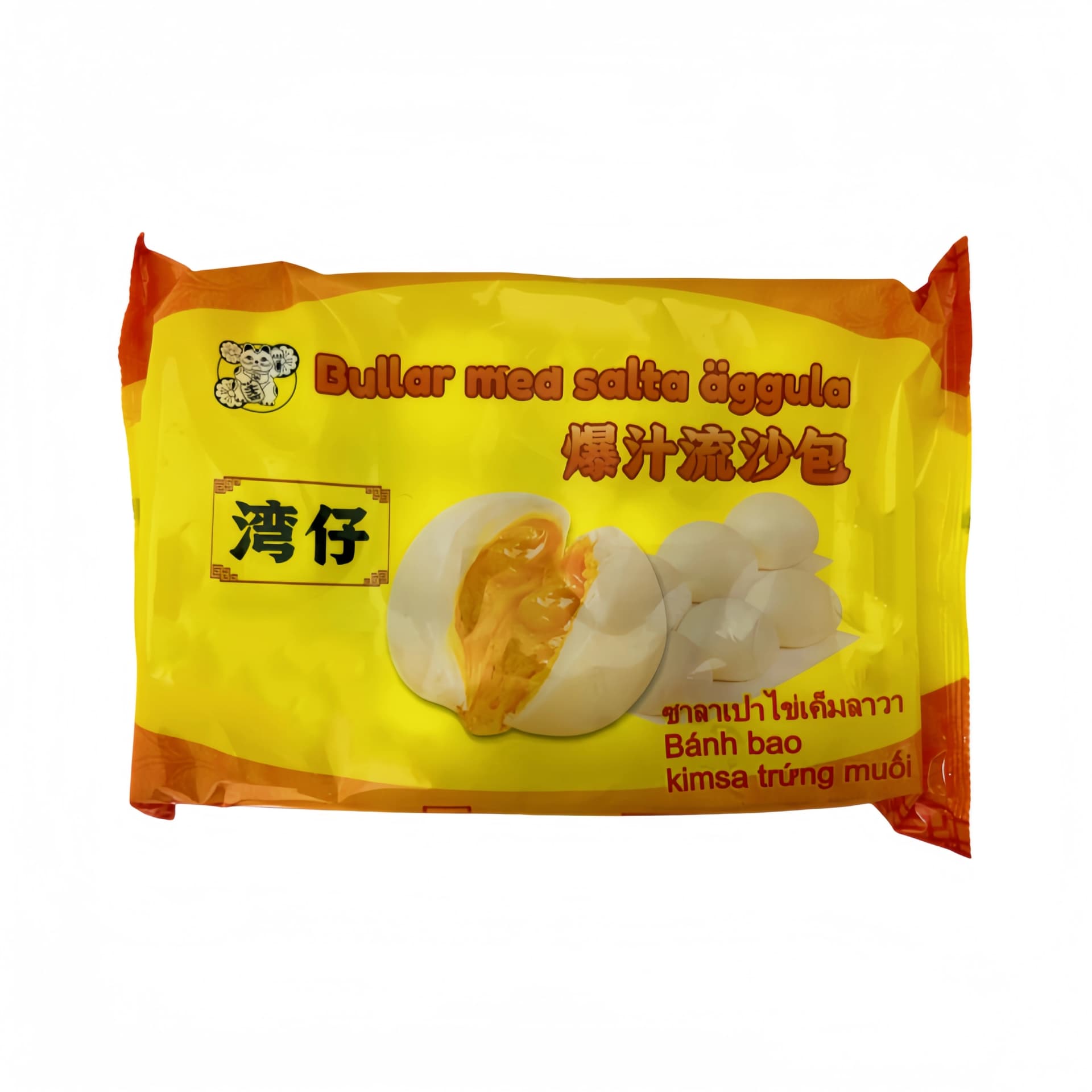 Ångade Bao Fylld Med Smälta Lava Äggula Fryst 12x40g Lucky Katt Kina
