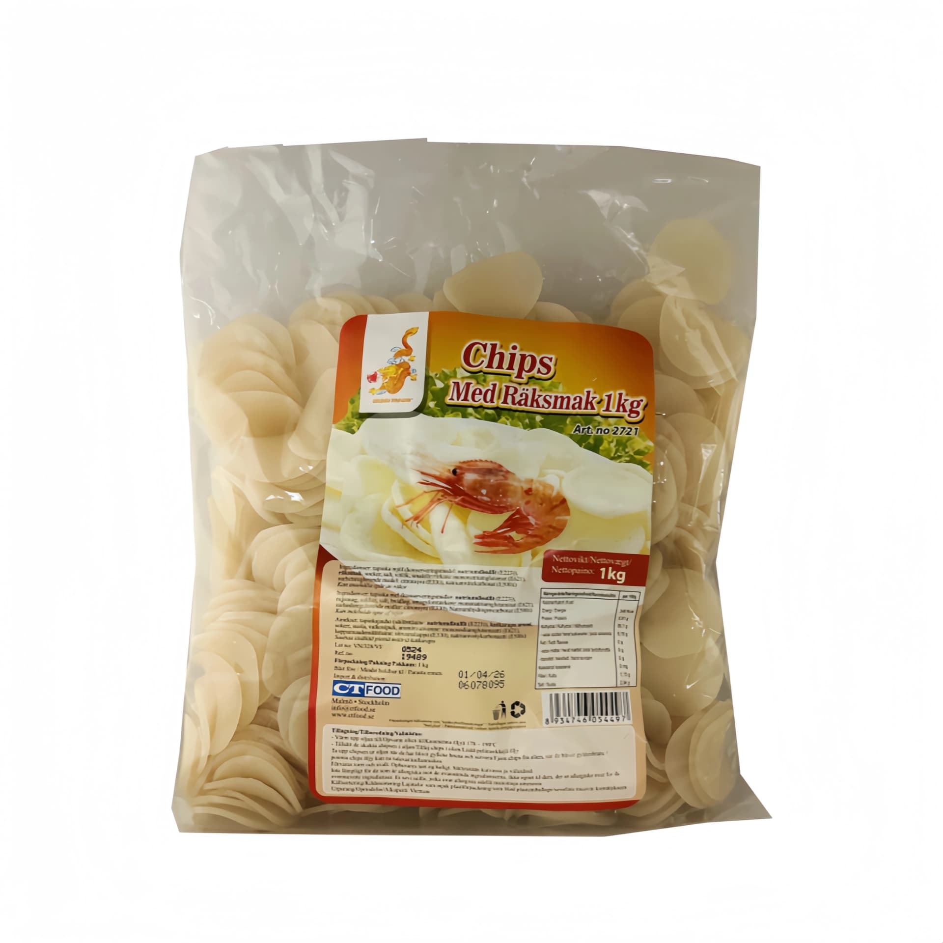 Chips Med Räkor Smak (Ofriterade) 1kg Sa Giang Vietnam