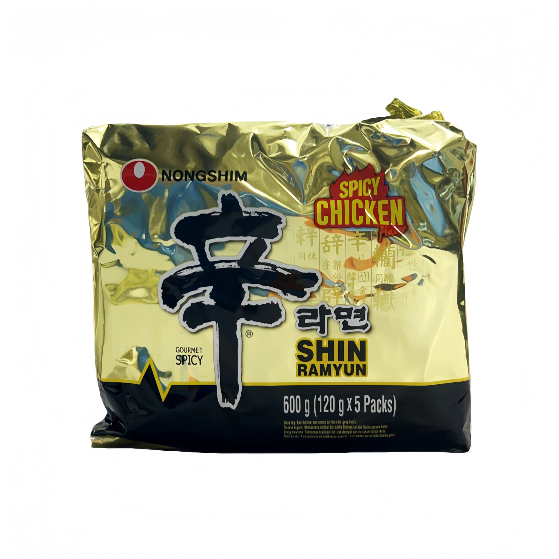 Snabbnudlar Shin Ramyun Stark Kyckling 120gx5st/Förp Nongshim Korea