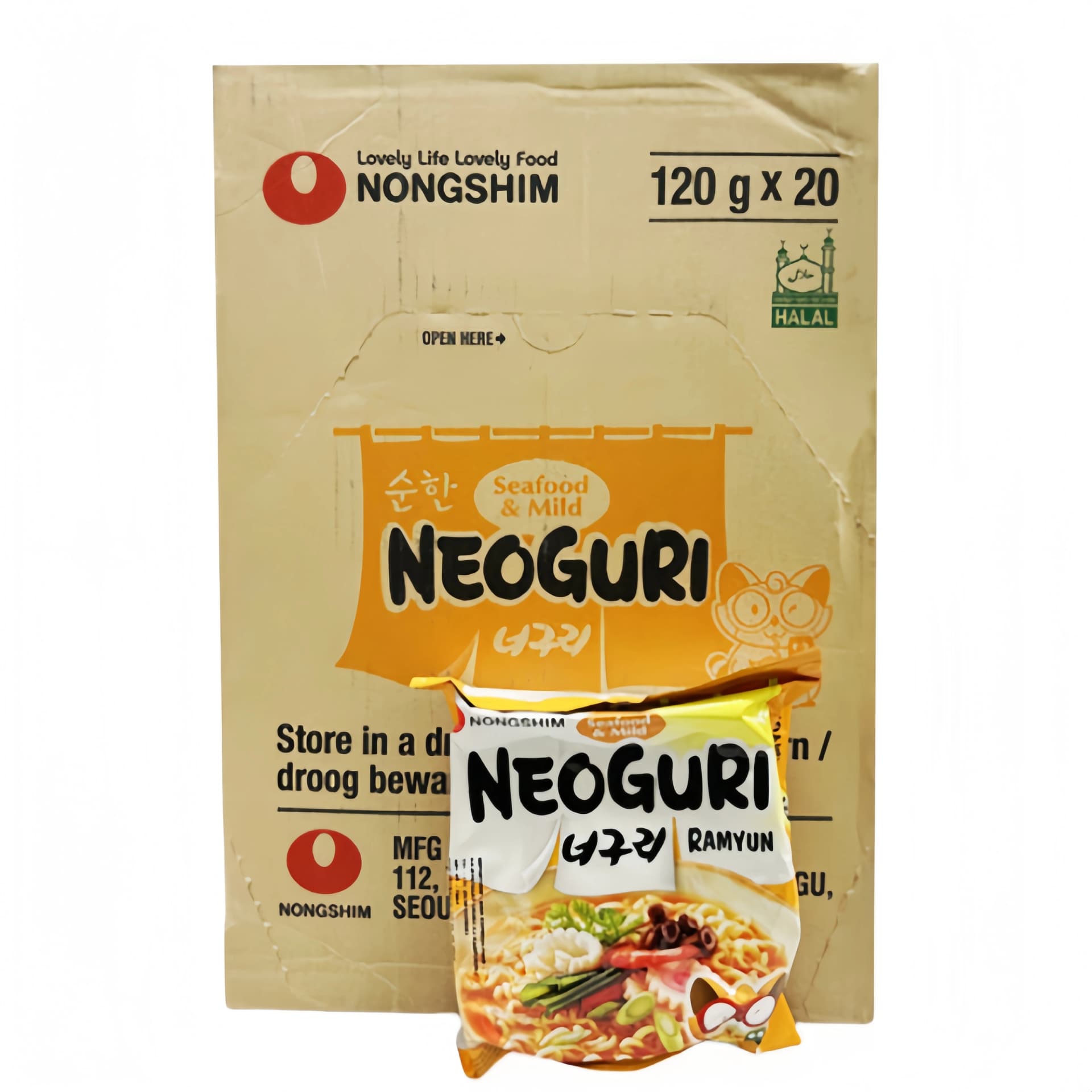 Snabbnudlar Neoguri Mild 120gx20st/Krt Nongshim Korea