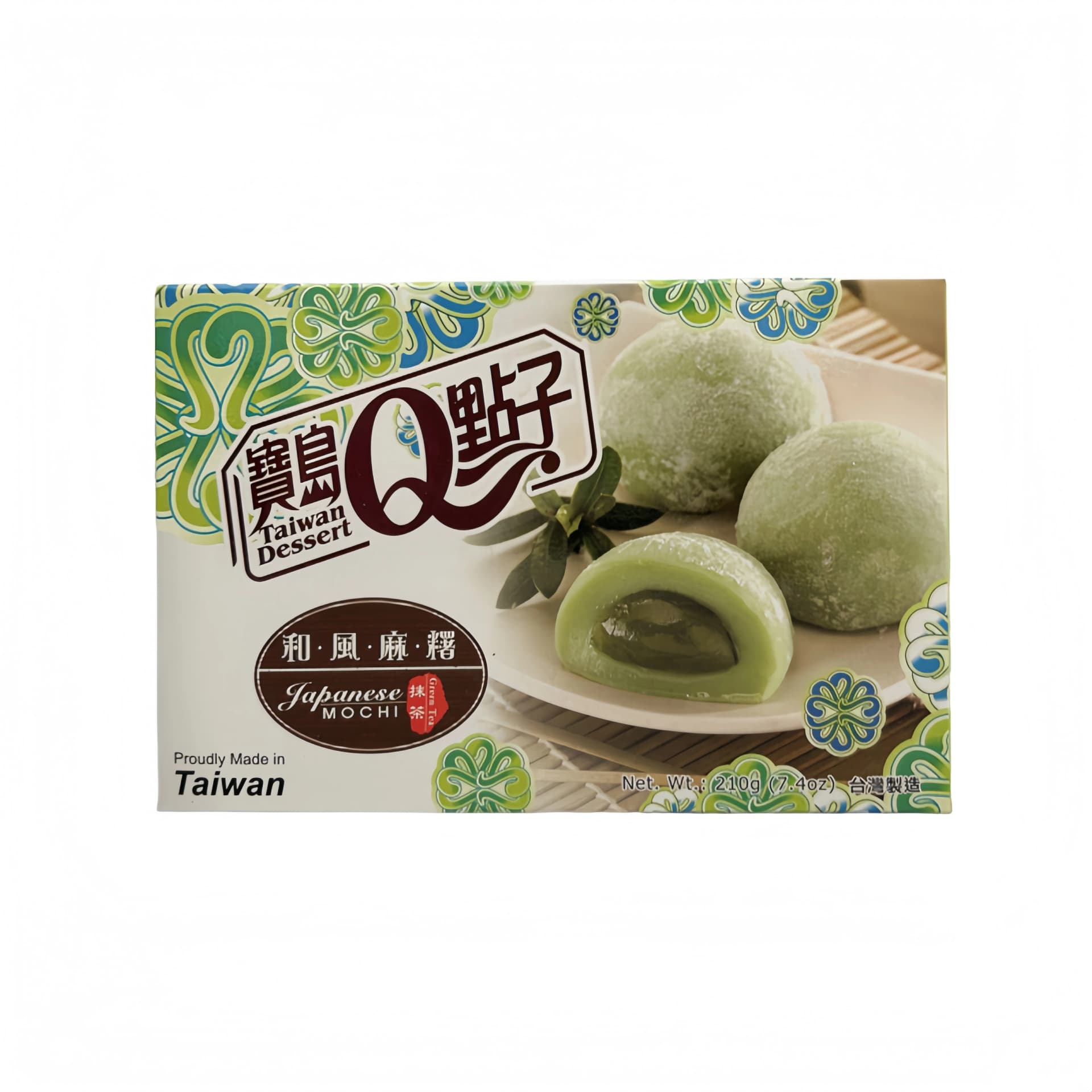 Mochi Med Grönt Te Smak 210g Q He Fong Taiwan