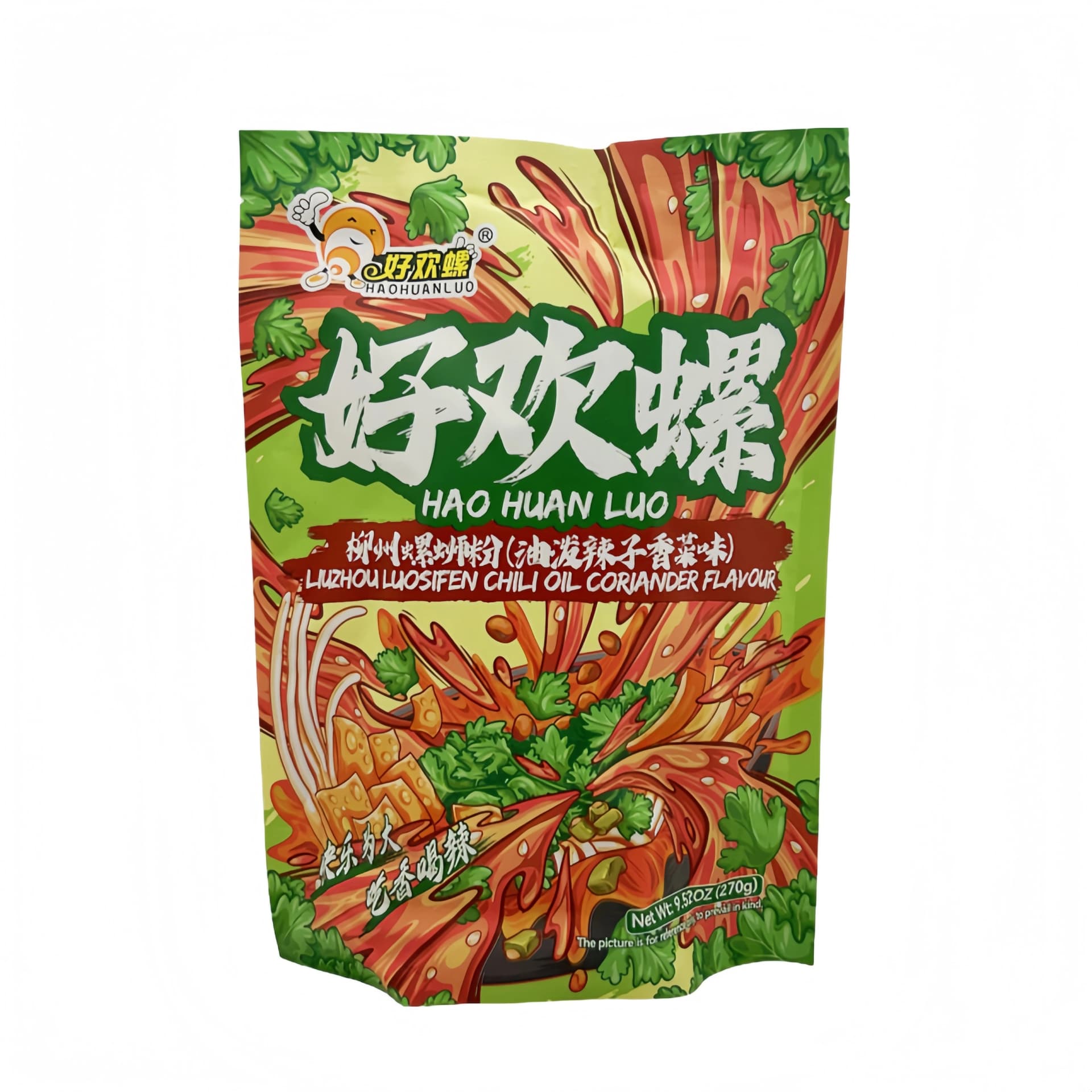 Snabbnudlar Med Chiliolja Och Koriander Smak 270g Hao Huan Luo Kina