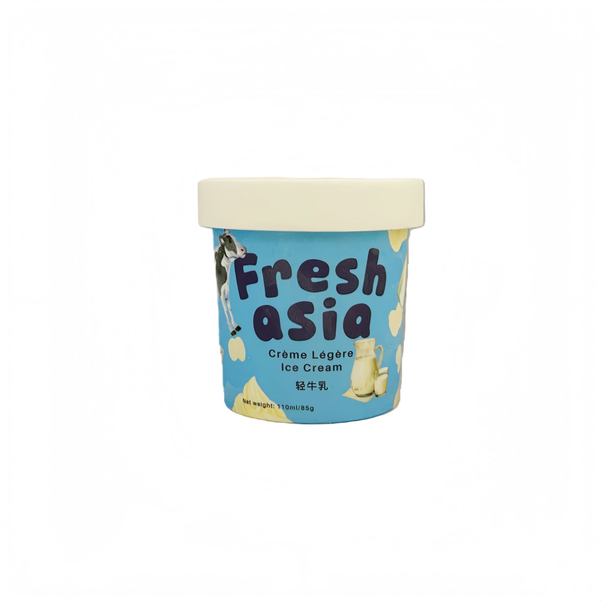 Glass Lättkräm Smak Fryst 110ml Freshasia Frankrike