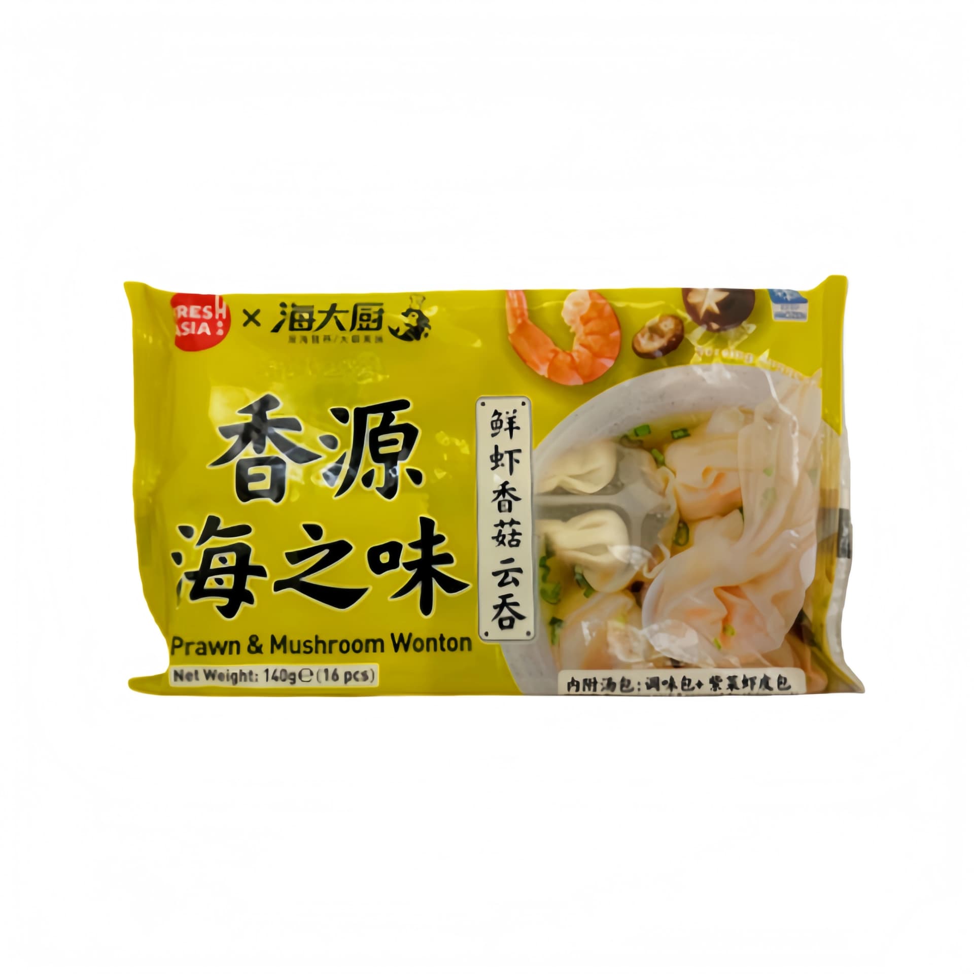 Wonton Premium Räkor och Svamp Frysta 140g Freshasia Kina