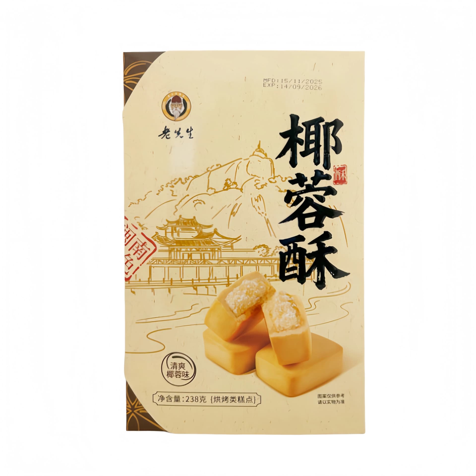 Kakor Med Kokos Fyllning 238g Lao Xian Sheng Kina