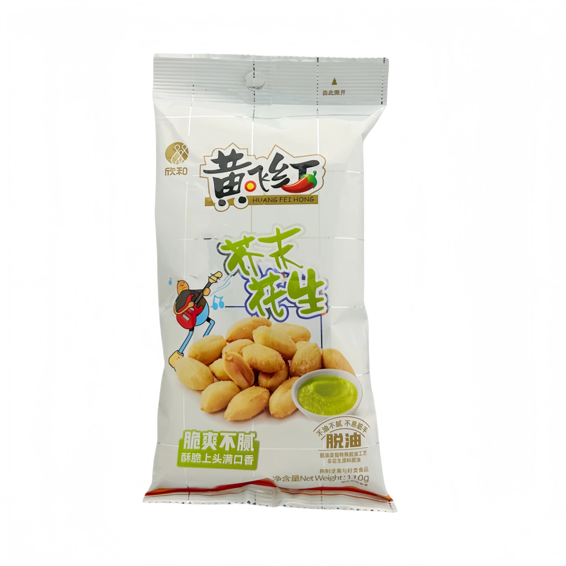 Jordnötter Med Wasabi Smak 110g Huang Fei Hong Kina