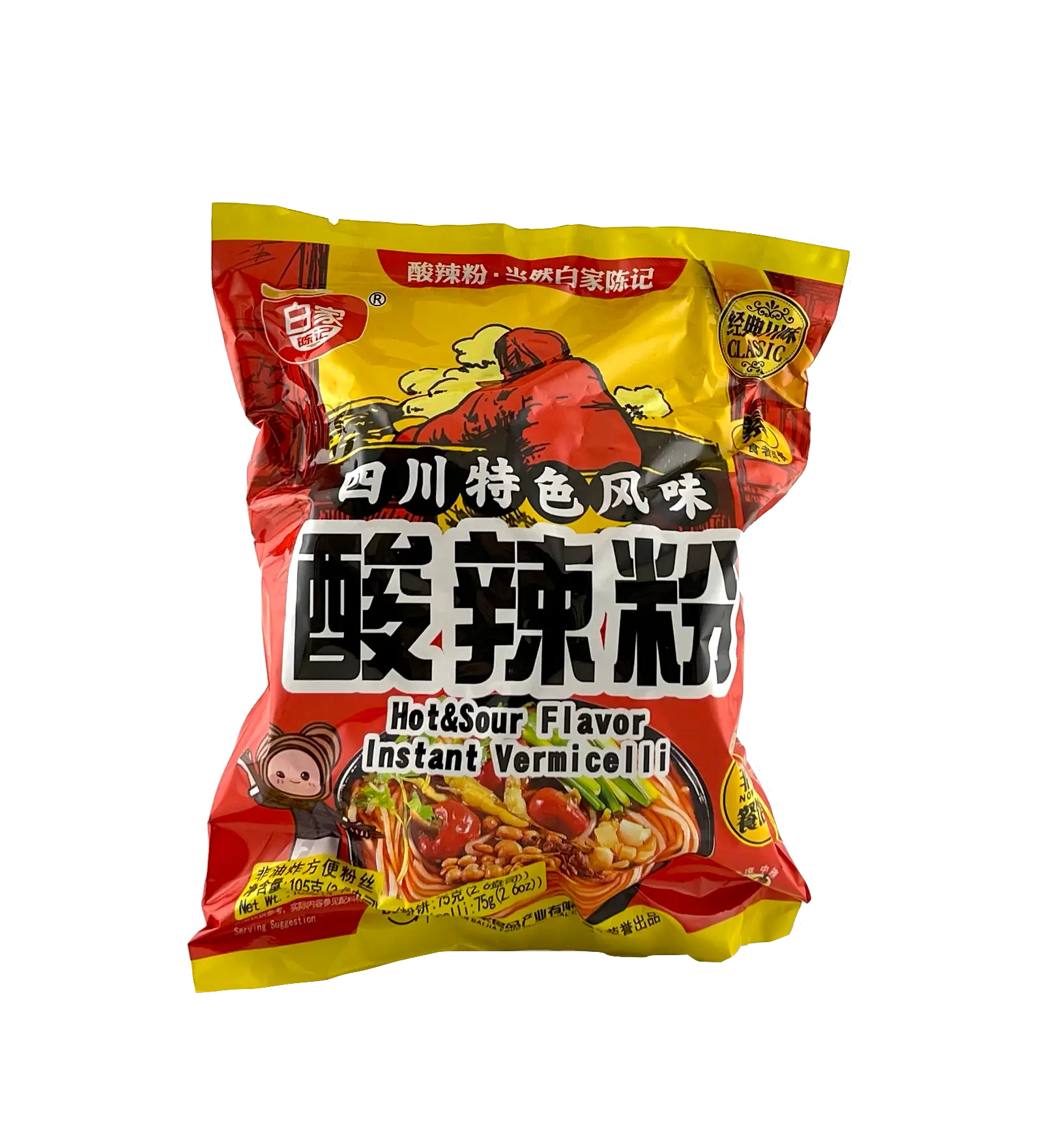 Snabb Risnudlar Med Hot/Soursmak 105g BJ Kina