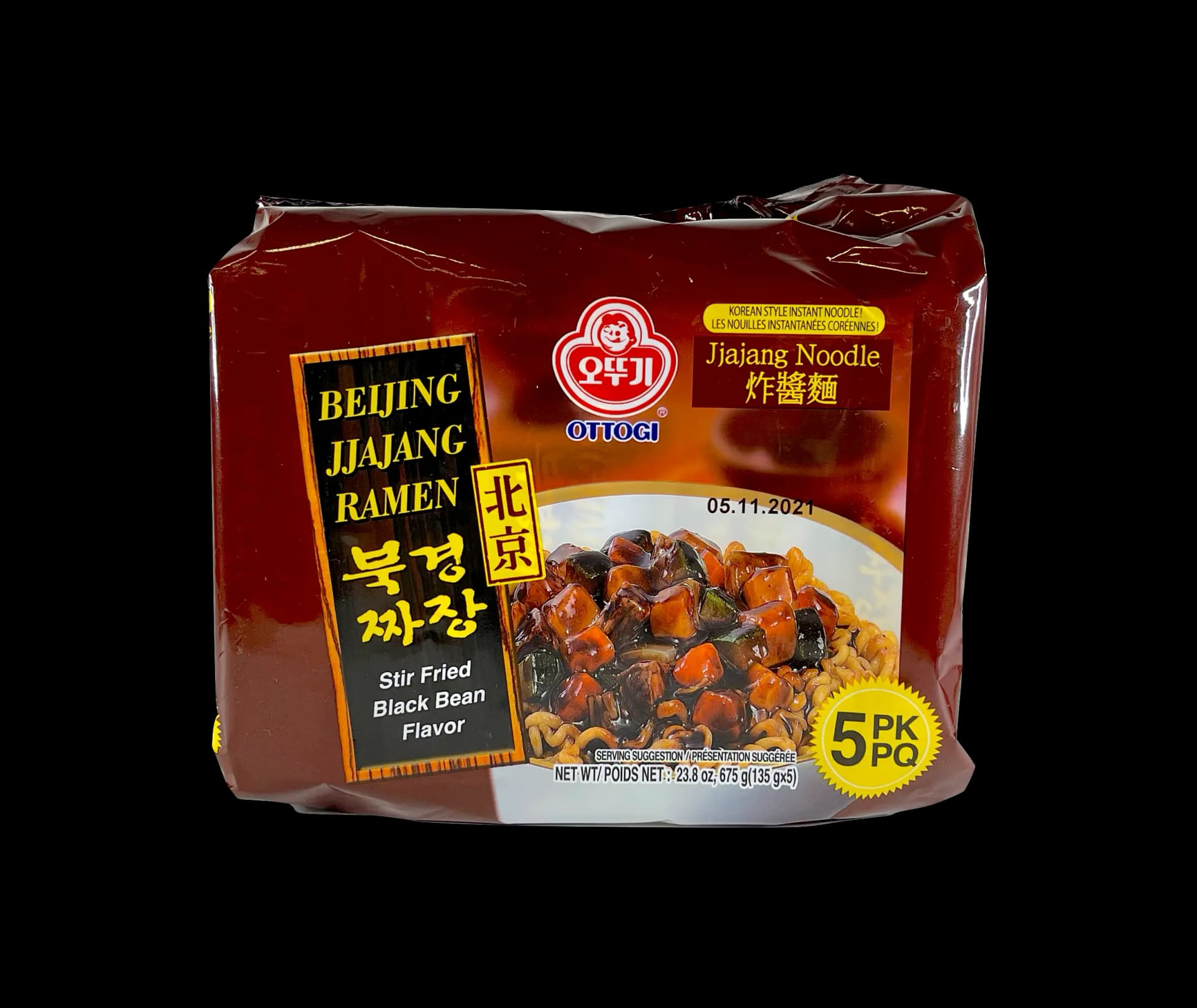 Snabbnudlar Beijing Jiajang/Stek Svarta Bönsmak 135gx5st ZJM Ottogi Korean