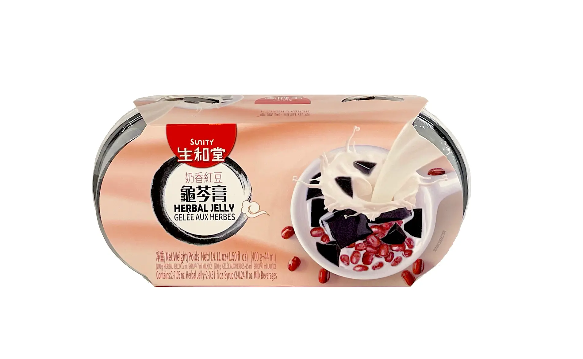 Ört Jelly Med Rödbön/Kräm Smak 222gx2st/Förp Sheng He Tang