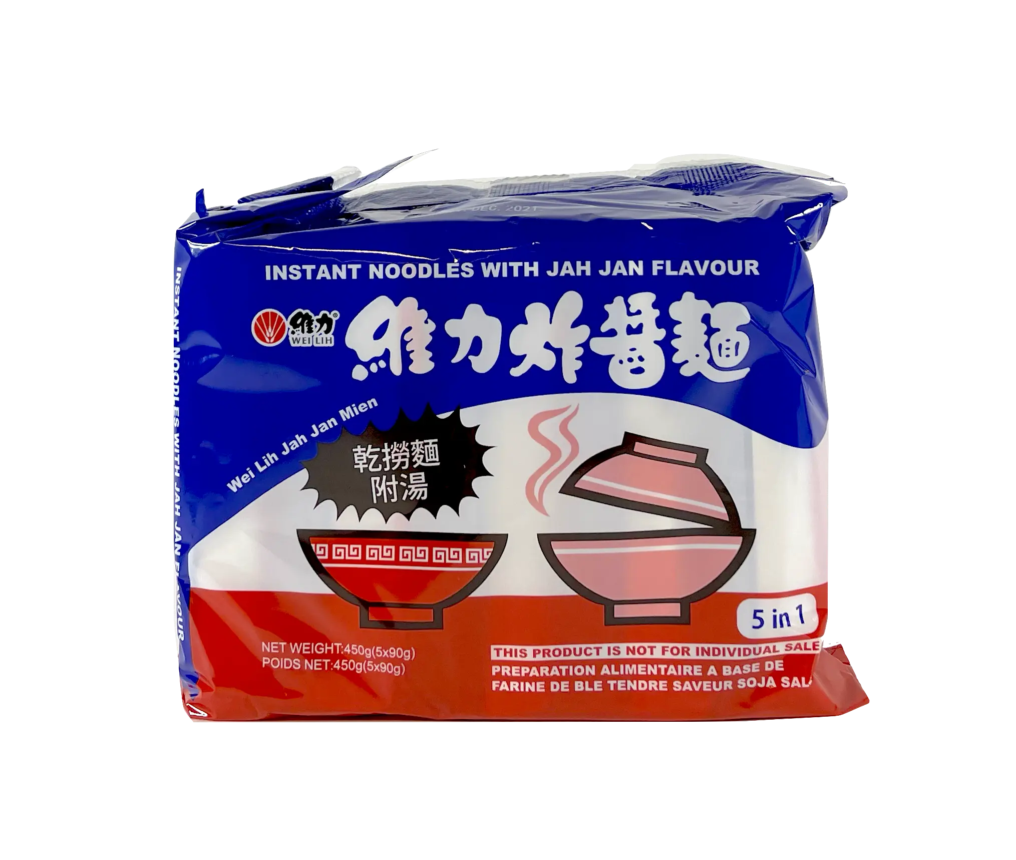 Snabbnudlar Jah Jan Smak 90gx5Påse/Packet WeiLi TW