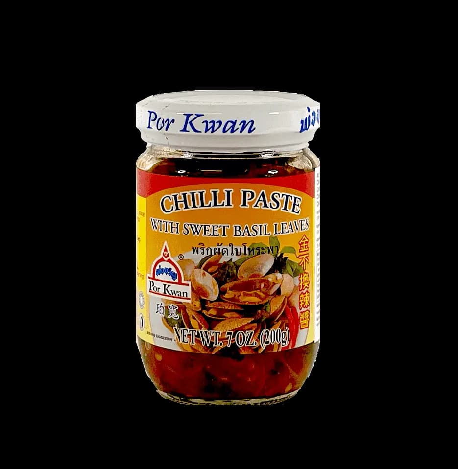 Chili Pasta Med Söt Basilika Smak 200g Por Kwan Thailand