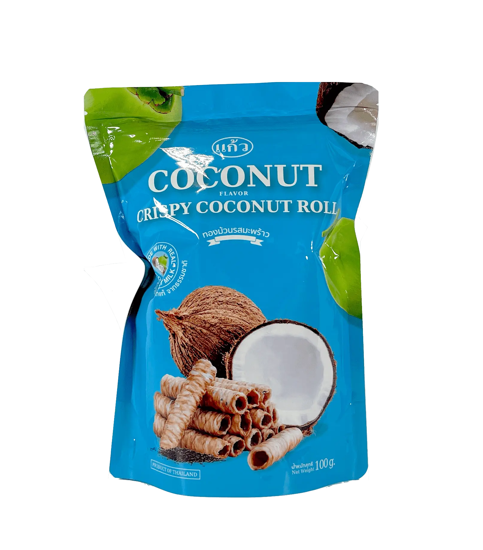 Krispiga Rullar Med Coconut Smak 100g Kaew Thailand