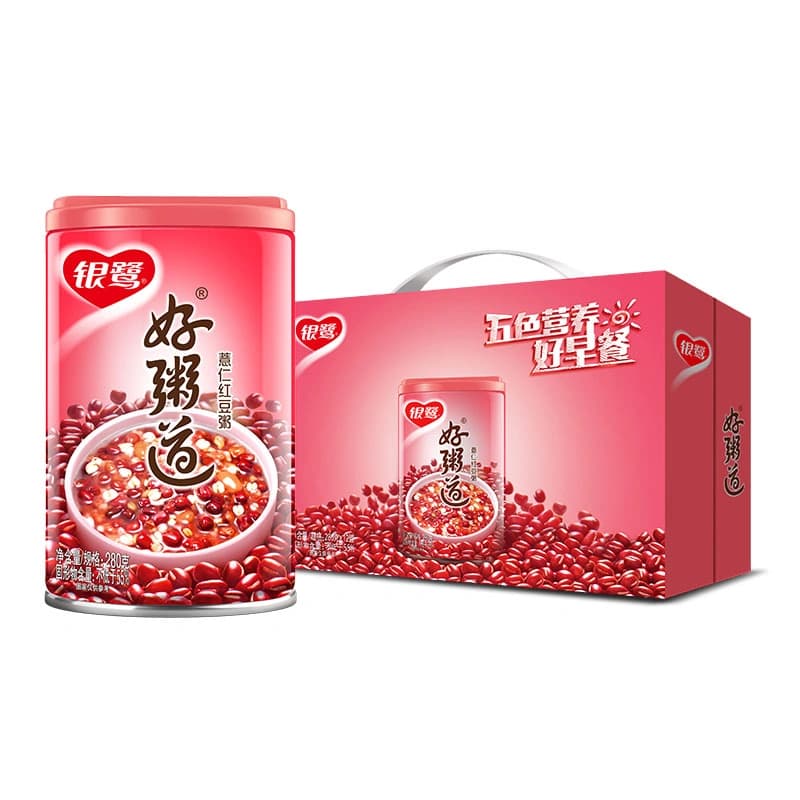 Congee Rödbönor/Job's tears 280gx12st/Ask - Yin Lu Kina