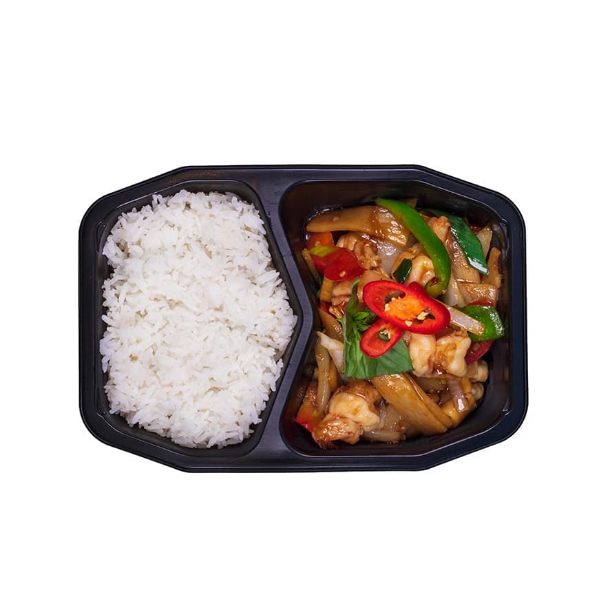 Wokade räkor med chili och thaibasilika Sverige