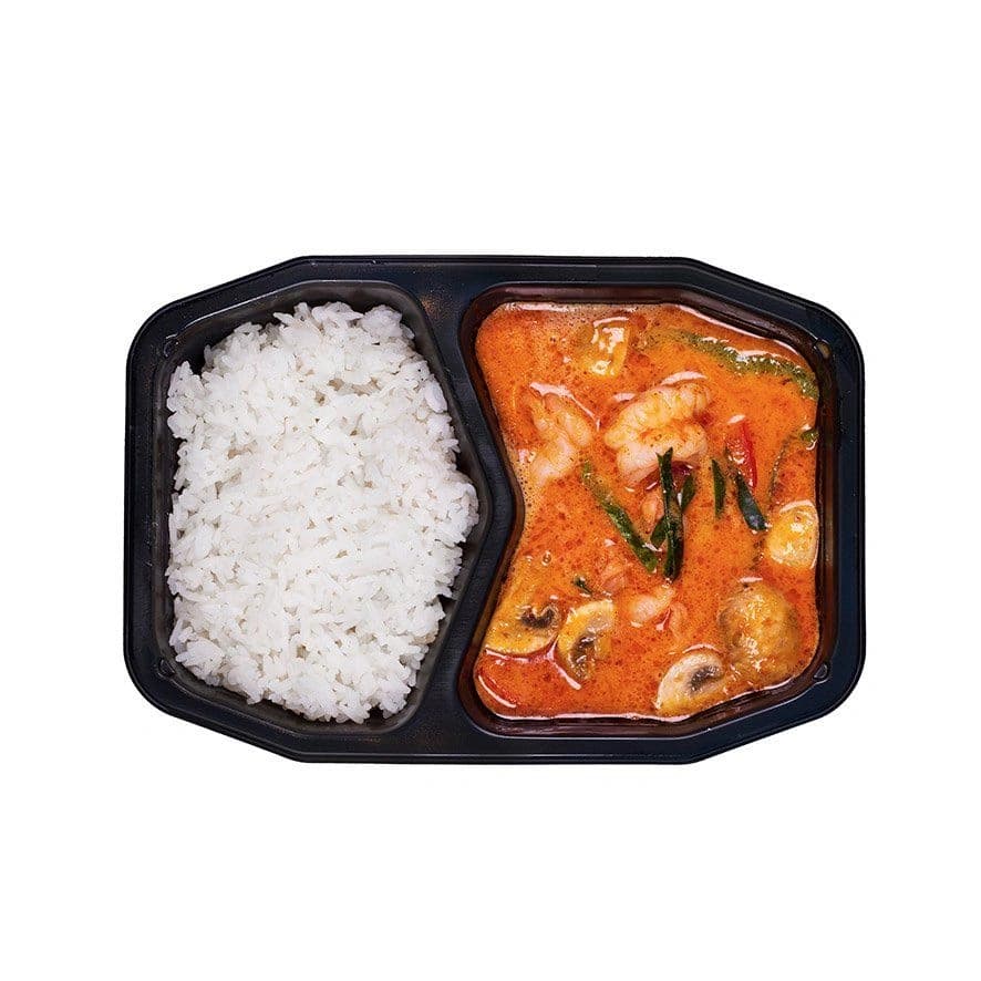 Räkor med panaeng curry och kokosmjölk Sverige