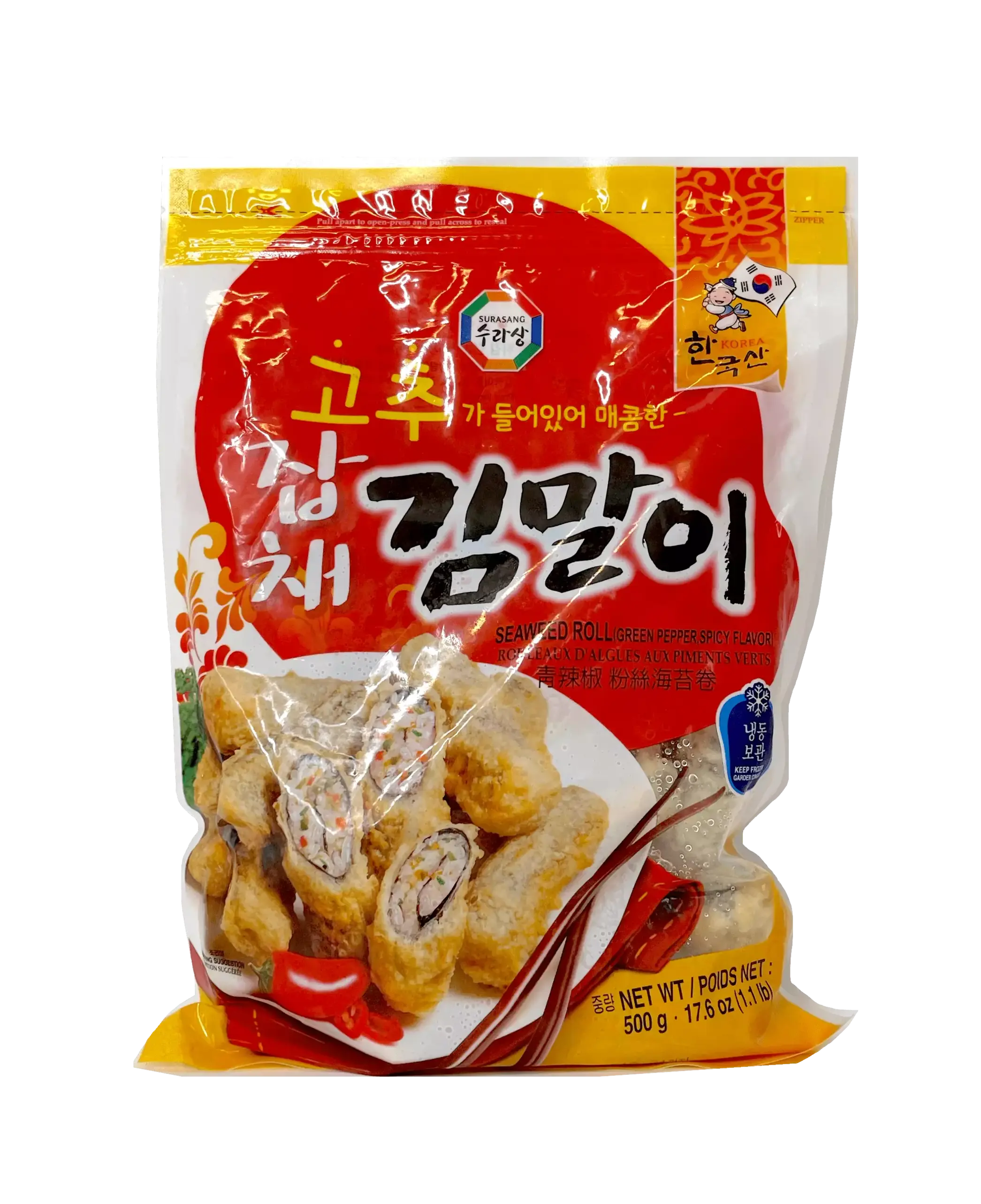 Vegansk Sjögräsrullar Med Stark Smak 500g - Surasang Korea