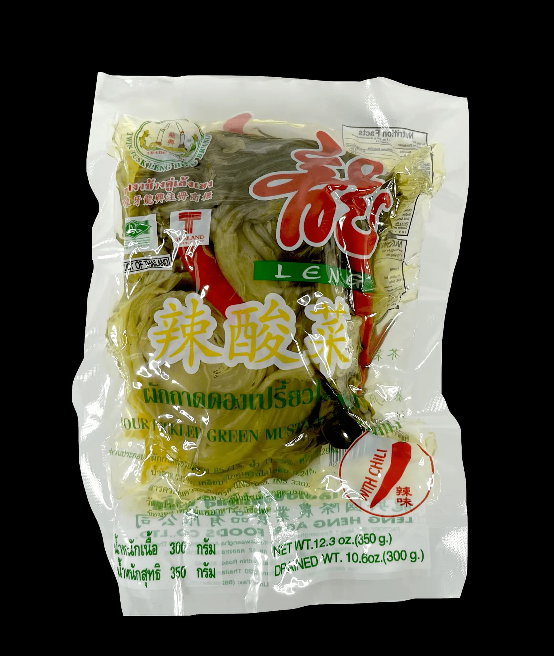 Picklad Kålrabbi Med Chili 350g  Leng Heng brand Thailand