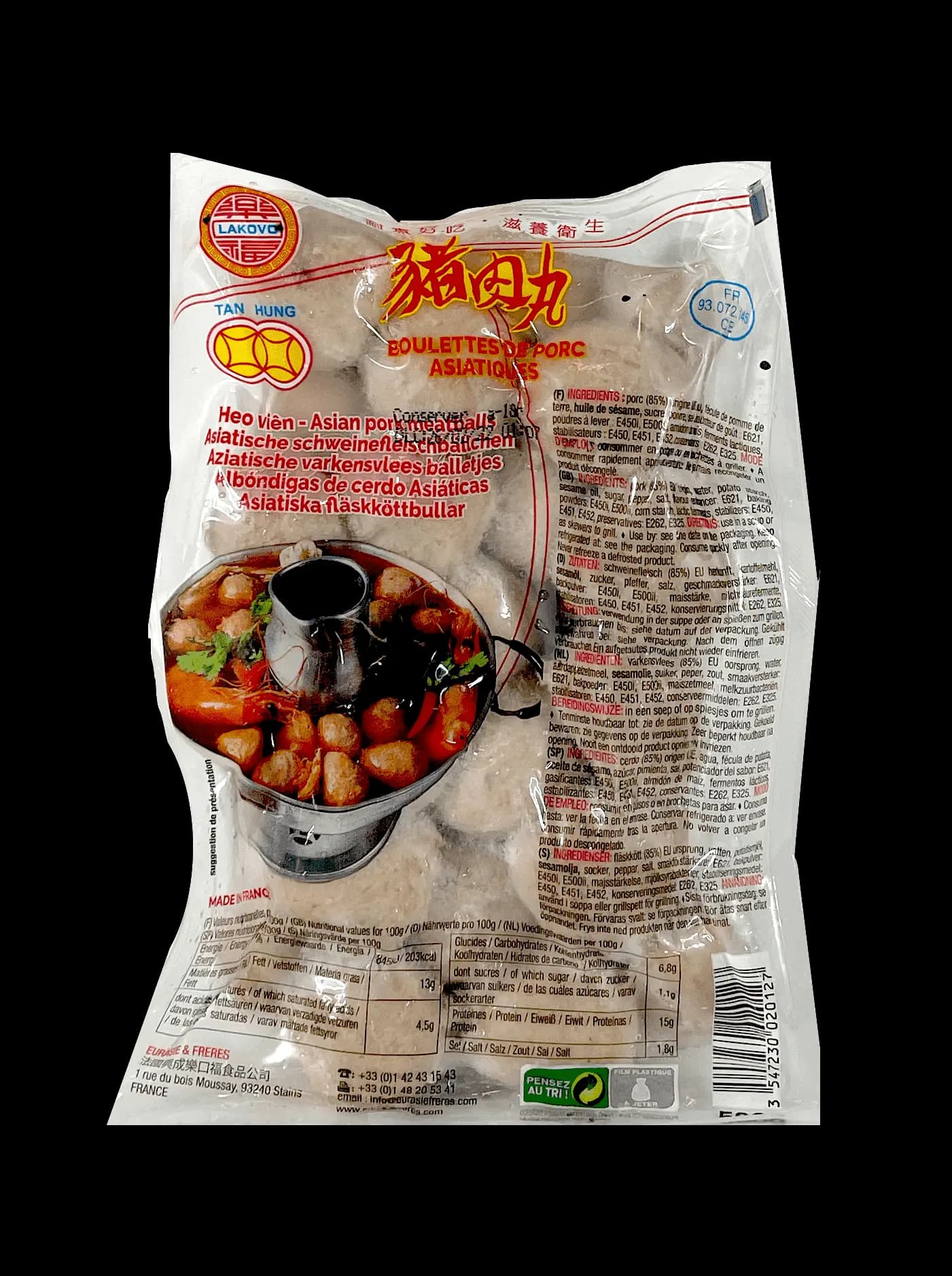 Fläskbollar Fryst 500g Tan Hung FR