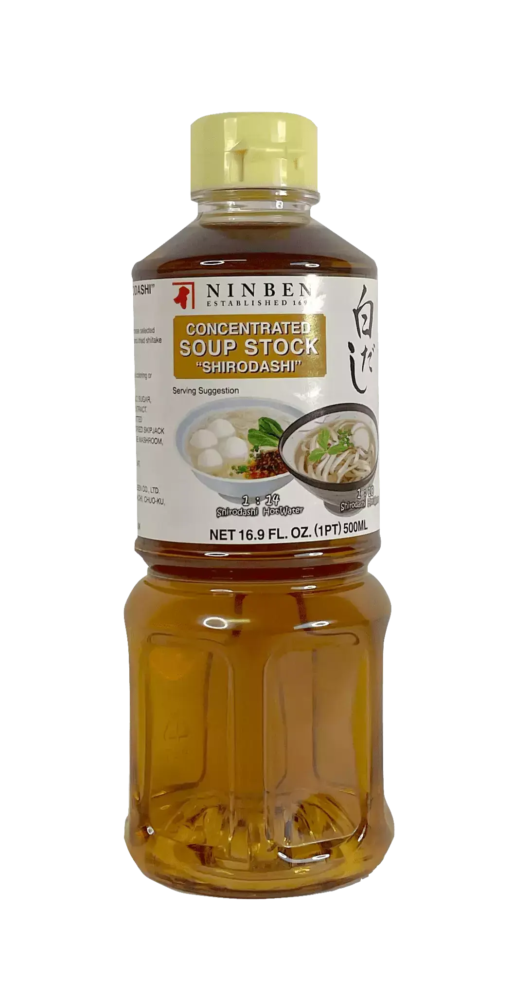 Koncentrerad Sopplager, Tsuyu Soja med Dashibuljong-Ljus Shirodashi 500ml Ninben Japan