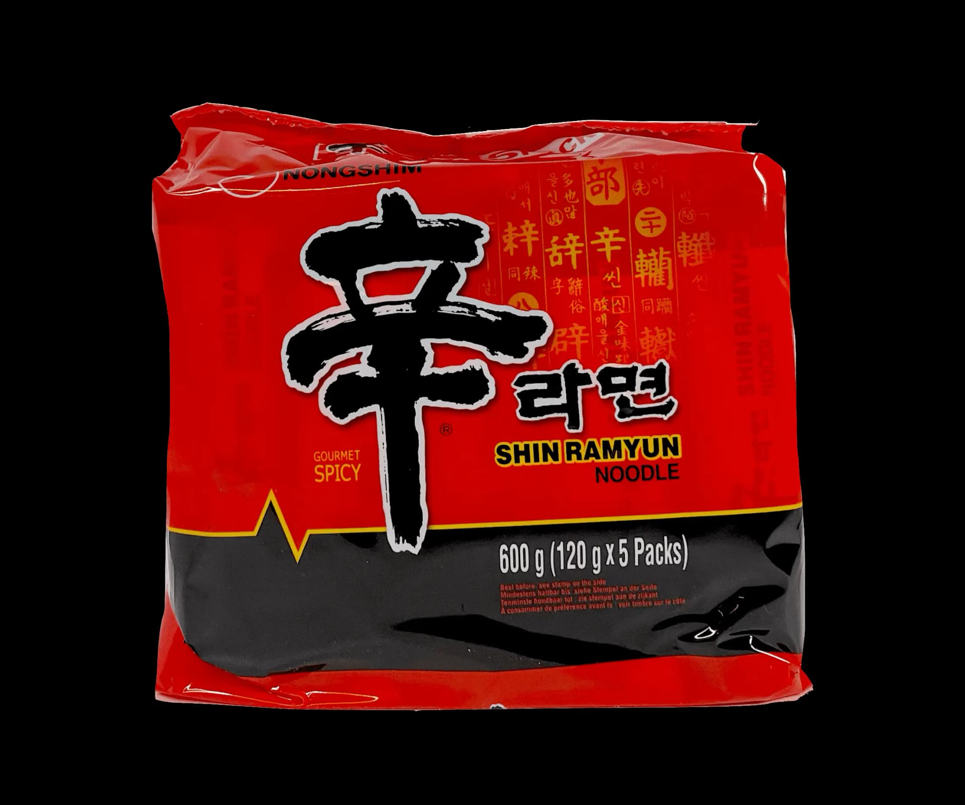 Snabbnudlar Stark Shin Ramyun 120gx5st/Förp Nongshim Korea
