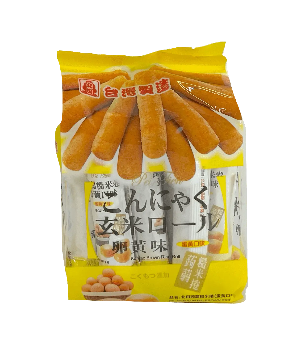 Snacks Brunt Risrullar Med Äggula Smak 160g Pei Tien Taiwan