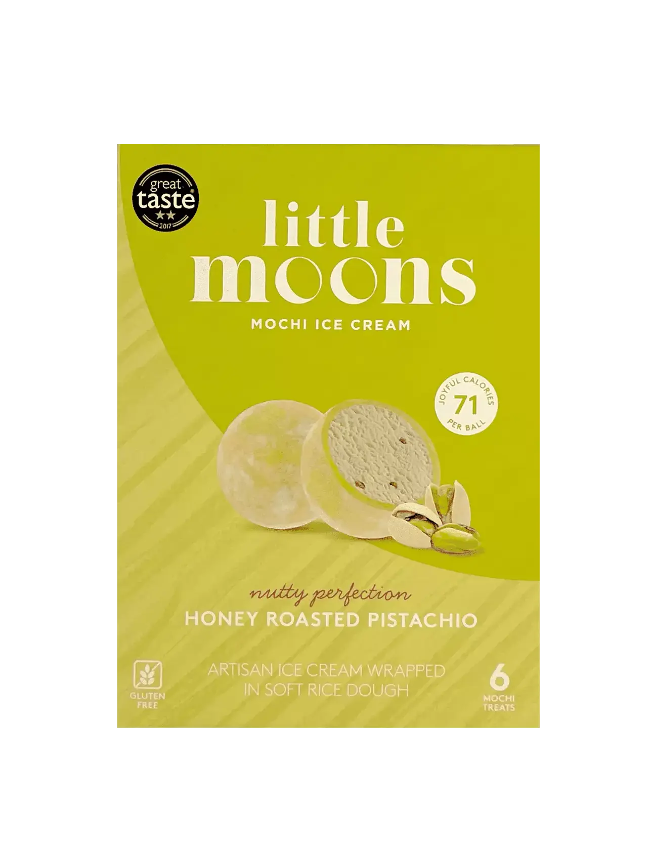 Mochiglass Honungsrostad Pistagenöt Fryst 192g Little Moons Storbritannien