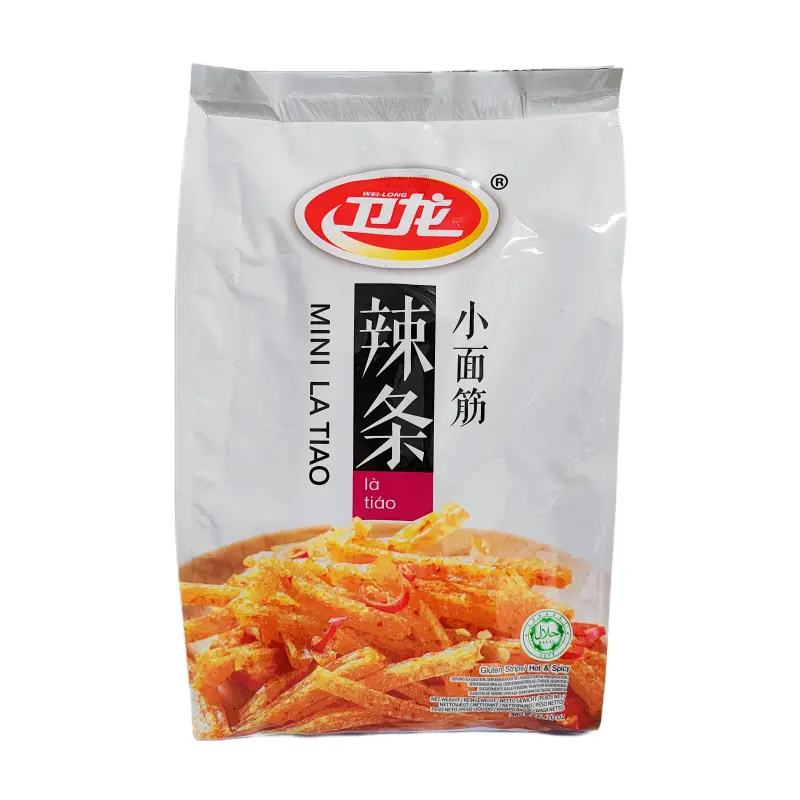 Gluten Snacks Spicy Strips 360g SMJ Wei Long Kina