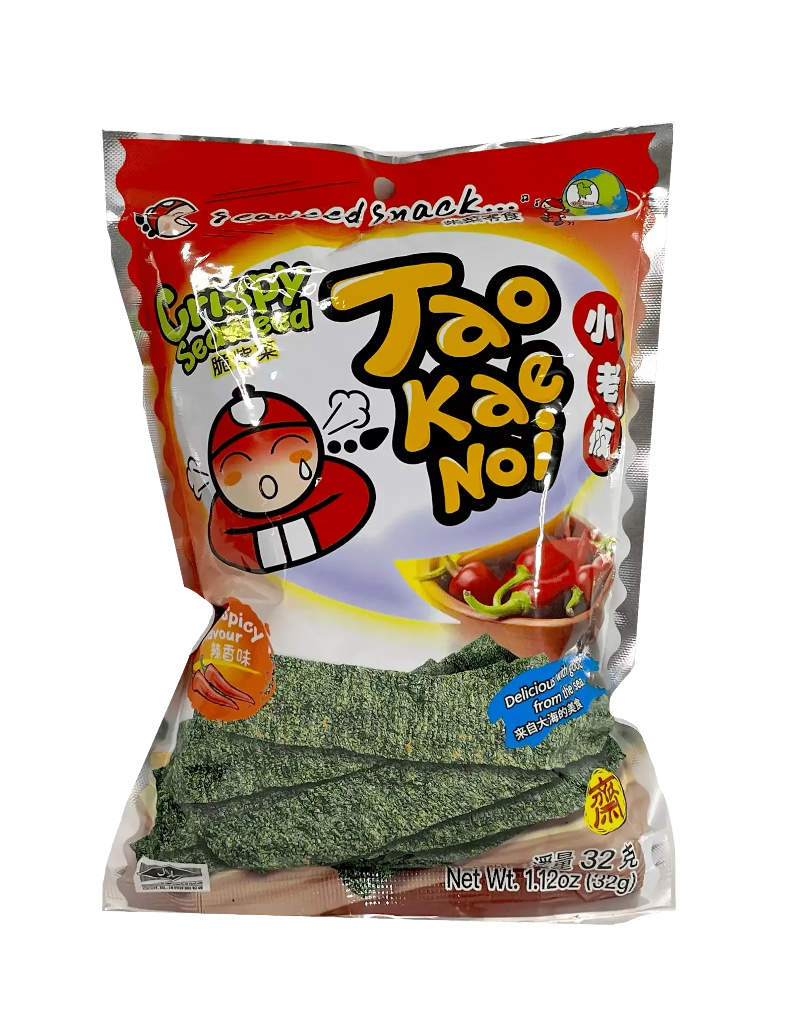 Snacks Sjögräs Spicy Smak 32g Taokaenoi Thailand