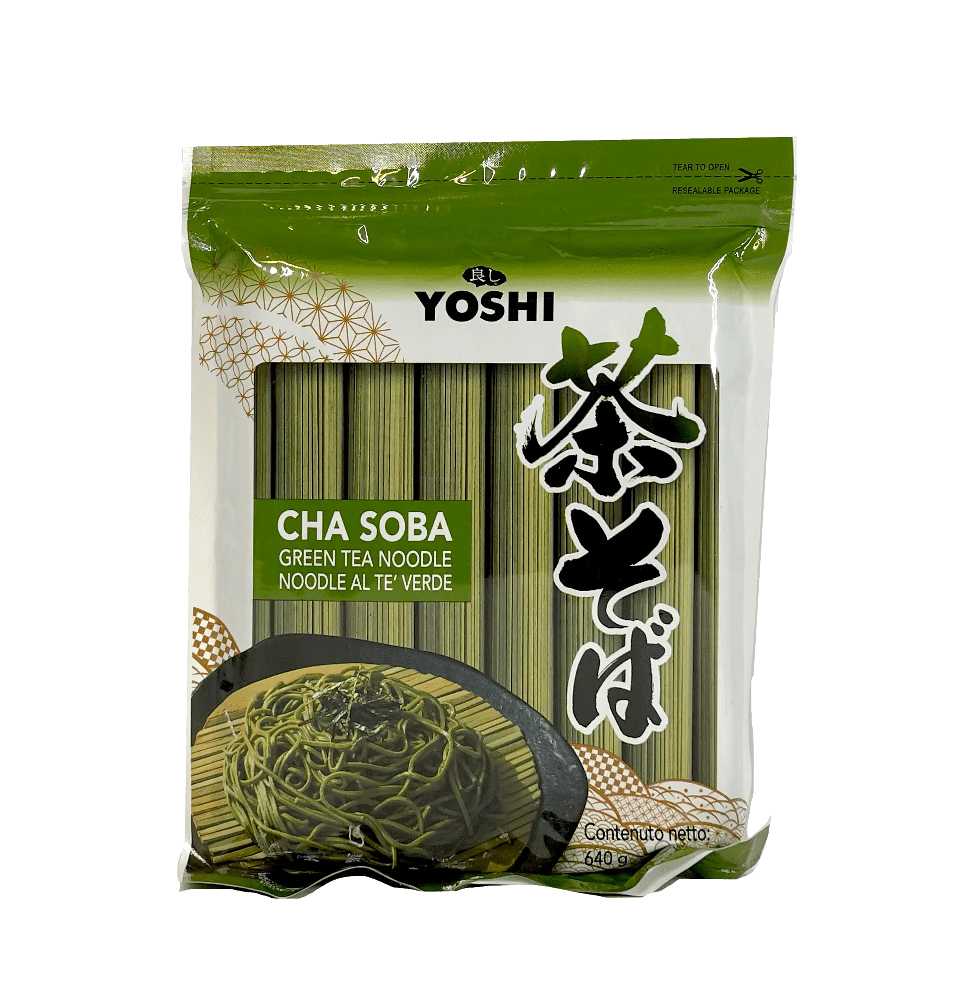 Gröntte Nudlar (Cha Soba) 640g Yoshi Japan
